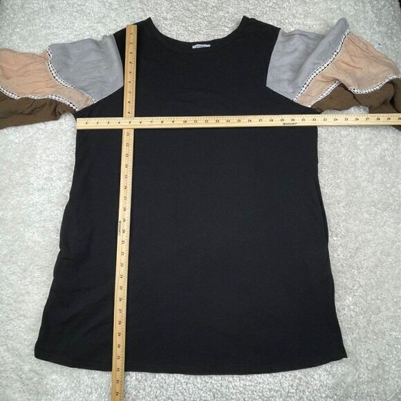 UMGEE Boho Black Balloon Sleeve Dress Pockets - Picture 8 of 8